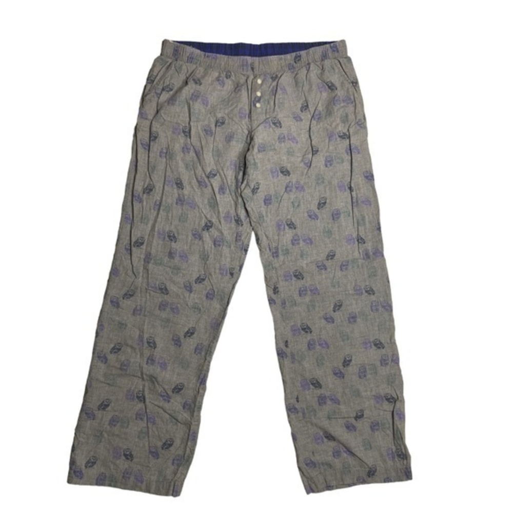 Xhilaration Sleepwear Pajama Pants Bottoms Gray Owl Print Cotton Size M